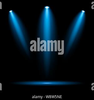 Projecteurs bleu sur fond sombre, stock vector Illustration de Vecteur