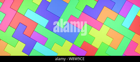 Blocs colorés combinées, résumé fond 3D Illustration Banque D'Images