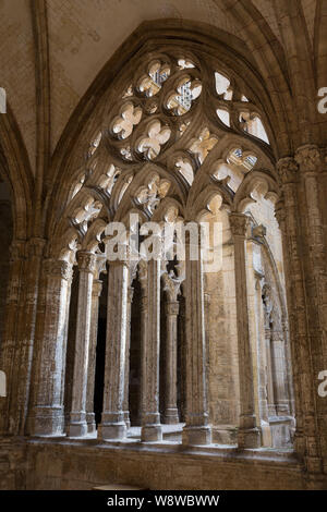 Détail de l'remplages dans le cloître de la cathédrale d''Oviedo. La capitale des Asturies d'Oviedo est le point de départ traditionnel le Camino Primitivo, un Banque D'Images