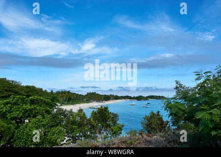 Malapascua, Philippines, 2019. Juillet 15 bateaux à plage à Malapascua aux Philippines Banque D'Images