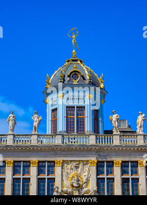 Les bâtiments et l'architecture de la Grand Place ou Grote Markt, la place centrale de Bruxelles, Belgique. Banque D'Images