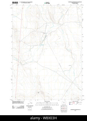 Carte de l'USGS Topo Oregon Réservoir Anderson 20110824 Restauration TM Banque D'Images