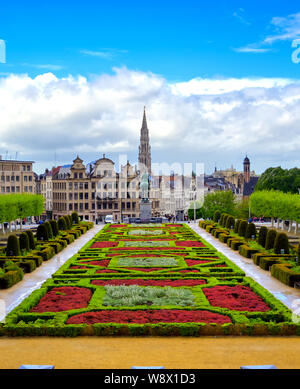 Le jardin public dans le Mont des Arts, dans le centre de Bruxelles, Belgique. Banque D'Images