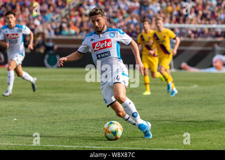 ANN Arbor, MI - Août 10 : Napoli avant (14) Dries Mertens en action au cours de l'un Liga-Serie La Cup match entre Barcelone et Naples le 10 août 2019 au stade du Michigan à Ann Arbor, MI (Photo by Dranberg/Cal Sport Media) Banque D'Images