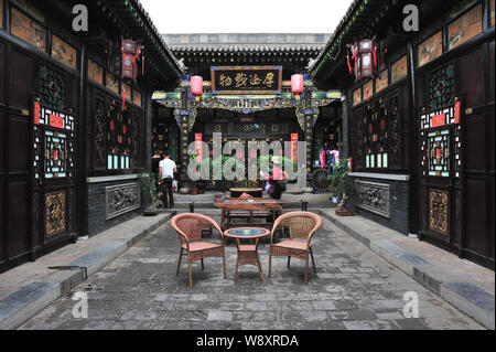 Vue d'un vieux bâtiment en vieille ville de Ping Yao à Pingyao county au nord Chines dans la province du Shanxi, le 23 mai 2013. Banque D'Images