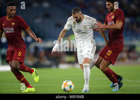 Rome, Italie. Août 11, 2019. Rome, Italie - 11 août 2019 : Benzema (REAL MADRID) en action pendant le match amical AS ROMA VS REAL MADRID au Stadio Olimpico à Rome. Agence Photo crédit : indépendante/Alamy Live News Banque D'Images