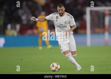 Rome, Italie. Août 11, 2019. Rome, Italie - 11 août 2019 : Benzema (REAL MADRID) en action pendant le match amical AS ROMA VS REAL MADRID au Stadio Olimpico à Rome. Agence Photo crédit : indépendante/Alamy Live News Banque D'Images