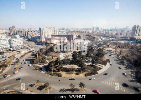 Vue de la place de XiAn Changchun city, province de Jilin, en Chine du nord-est 7 mars 2014. Banque D'Images