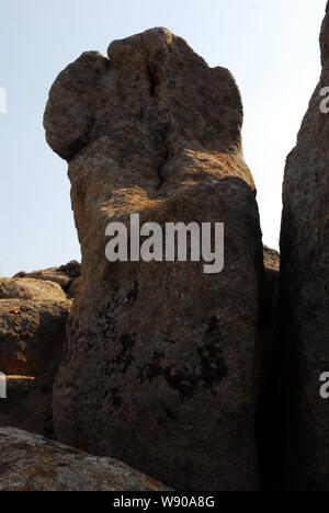 Vue de la relique de la Grande Muraille de la dynastie Qin dans le comté de Guyang, Baotou city, en Chine Région autonome de Mongolie intérieure, le 7 septembre 2008. Banque D'Images