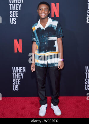 Hollywood, États-Unis. Août 11, 2019. HOLLYWOOD, LOS ANGELES, CALIFORNIE, USA - 11 août : Caleel Harris arrive à l'événement pour l'FYC Netflix 'quand ils nous voient" tenue au théâtre Paramount au studios Paramount le 11 août 2019 à Hollywood, Los Angeles, Californie, États-Unis. ( Photo : Agence de Presse Image/Alamy Live News Banque D'Images