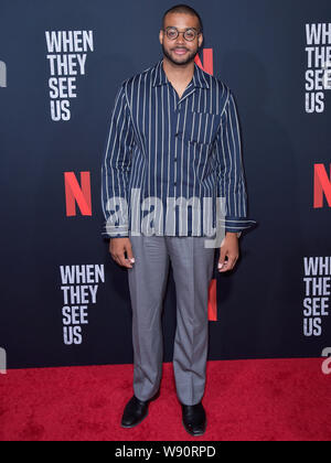 Hollywood, États-Unis. Août 11, 2019. HOLLYWOOD, LOS ANGELES, CALIFORNIE, USA - 11 août : Kris Bowers arrive à l'événement pour l'FYC Netflix 'quand ils nous voient" tenue au théâtre Paramount au studios Paramount le 11 août 2019 à Hollywood, Los Angeles, Californie, États-Unis. ( Photo : Agence de Presse Image/Alamy Live News Banque D'Images