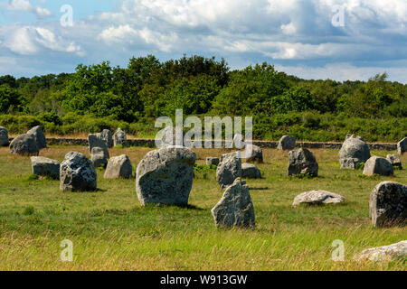 Carnac. Mégalithes, menhirs en ligne. Morbihan. Bretagne. France Banque D'Images