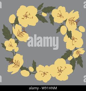 Vector illustration d'une guirlande de fleurs sauvages jaune Illustration de Vecteur