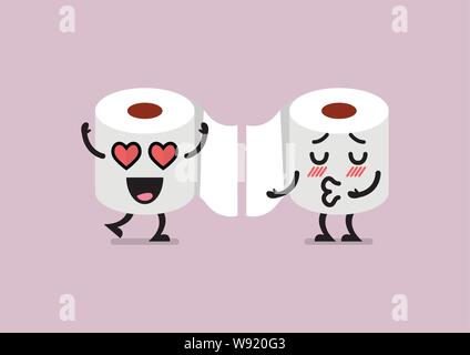 Papier de soie de deux caractères sont baisers. vector illustration Illustration de Vecteur
