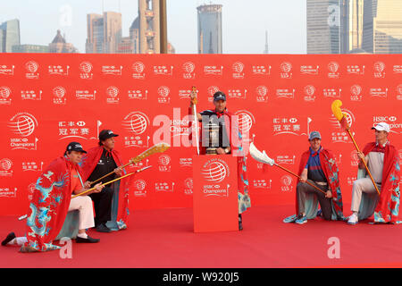 (De gauche) Jason Dufner et Phil Mickelson de la United States, Ian Poulter de l'Angleterre, l'Irlande du Nord de Rory McIlroy et Justin Rose d'Angleterre, Banque D'Images