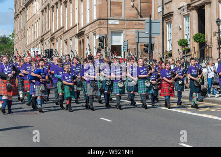 Glasgow, Ecosse, Royaume-Uni. 12 août, 2019. Le Big Band Live défilés à travers le centre ville à partir Blythswood Square et de finition à George Square. Credit : Skully/Alamy Live News Banque D'Images