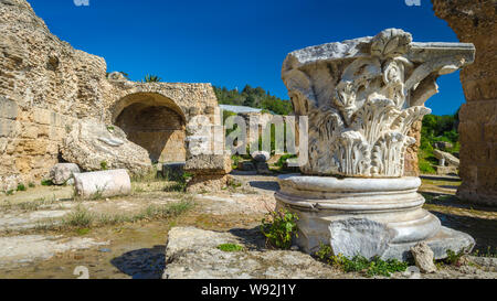 Site archéologique - ruines de Carthage à bains d'Antonin Banque D'Images