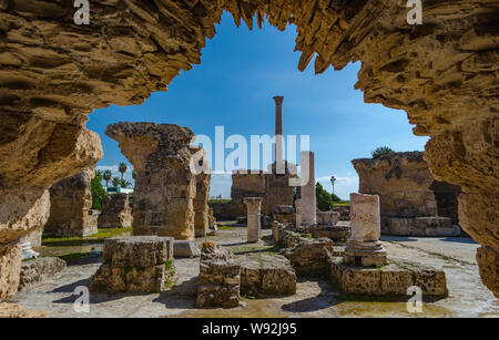 Site archéologique de Carthage - Les thermes d'Antonin ou bains de Carthage à Tunis Banque D'Images