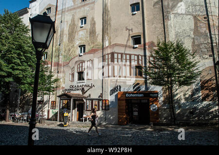 Le quartier du vieux quartier Skadarlija, Belgrade Banque D'Images