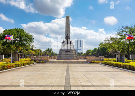 Manille, Philippines - Le 5 avril 2019 : Parc Rizal (Luneta) et Monument Rizal Banque D'Images