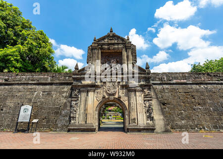 Entrée principale du Fort Santiago à Manille, Philippines Banque D'Images