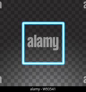 Abstract square blue neon frame, vector illustration, isolé sur fond transparent Illustration de Vecteur