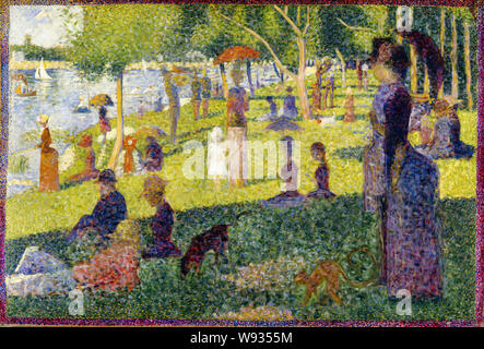 Georges Seurat, Etude pour 'un dimanche après-midi sur l'île de La Grande Jatte", peinture, 1884 Banque D'Images