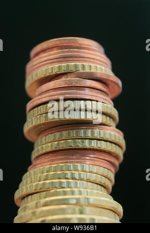 Pile de pièces euro cents Banque D'Images