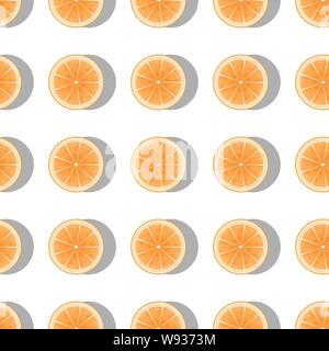 Modèle transparent avec les moitiés d'orange avec des ombres sur fond blanc. Télévision vector illustration. Illustration de Vecteur