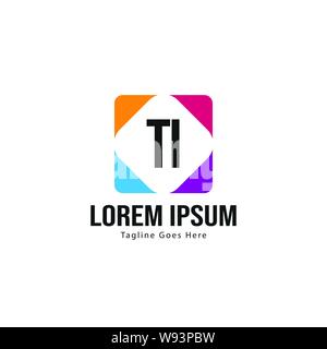 Modèle avec logo TI initiale du bâti moderne. Lettre TI minimaliste design illustration vectorielle du logo Illustration de Vecteur