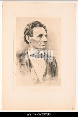 Abraham Lincoln, buste portrait, sans barbe, faisant face à droite Banque D'Images