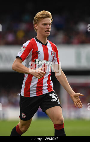 3 août 2019 , Griffin Park, Londres, Angleterre ; Sky Bet Championship, Brentford vs Birmingham City ; Jan Zamburek de Brentford Crédit : Phil Westlake/Images d'actualité, Banque D'Images