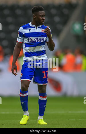 10 août 2019 , KCOM Stadium, Hull, Angleterre ; Sky Bet Championship, Hull City vs lecture ; Andy Yiadom (17) de la lecture pendant la partie Crédit : Craig Milner/News Images images Ligue de football anglais sont soumis à licence DataCo Banque D'Images