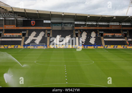 10 août 2019 , KCOM Stadium, Hull, Angleterre ; Sky Bet Championship, Hull City vs lecture ; KCOM prête à accueillir la lecture Crédit : Craig Milner/News Images images Ligue de football anglais sont soumis à licence DataCo Banque D'Images