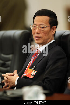 --FILE--Zhang Jaili Chines, récemment nommé vice-premier ministre de premier rang s'exprime à une discussion de groupe au cours de la cinquième session de la 11e Assemblée populaire nationale (National Banque D'Images