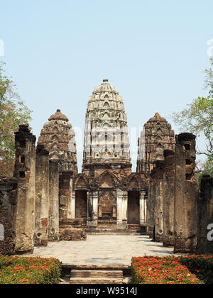 Wat Si Sawai temple, Parc historique de Sukhothai, Sukhothai, Thaïlande, Asie Banque D'Images