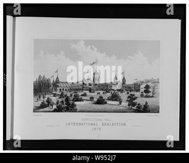 Agricultural Hall, Salon International, 1876--Fairmont Park, Philadelphie / James H. Windrim, architecte photo-lith. par Jules Bien, N.Y. Banque D'Images