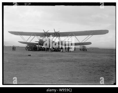 L'air vues de Palestine. Avions etc. de l'Imperial Airways Ltd., sur la mer de Galilée et à Semakh. Semakh à Hannon d'aéronefs. En attente de départ Banque D'Images