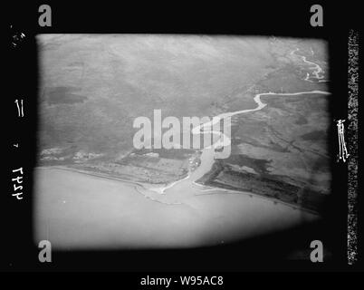 L'air vues de Palestine. Entrée de la Jordanie dans le lac de Génésareth. Le nord de l'extrémité du lac Banque D'Images