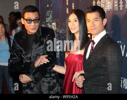 (De gauche) Hong Kong l'acteur Tony Leung Ka Fai, actrice de Hong Kong Hong Kong, Charlie Young, chanteur et acteur Aaron Kwok assister à la première du film Banque D'Images