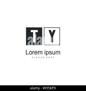 Modèle avec logo TY initiale du bâti moderne. Lettre TY minimaliste design illustration vectorielle du logo Illustration de Vecteur