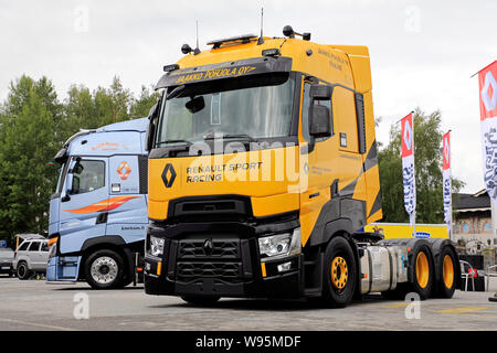 Alaharma, Finlande. Le 9 août 2019. Renault Trucks Renault Sport haute T Course, édition limitée de 100 véhicules total, sur Power Truck Show 2019. Banque D'Images