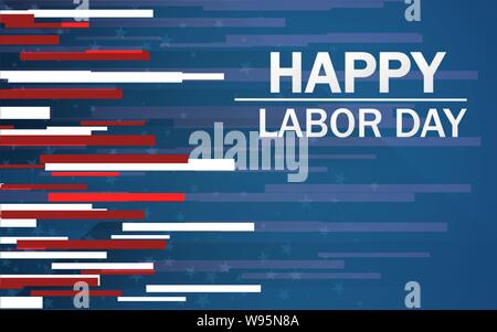 Arrière-plan de la fête du travail américaine. Célébration de la Fête du travail avec le texte de bannière - Fête du Travail Illustration de Vecteur