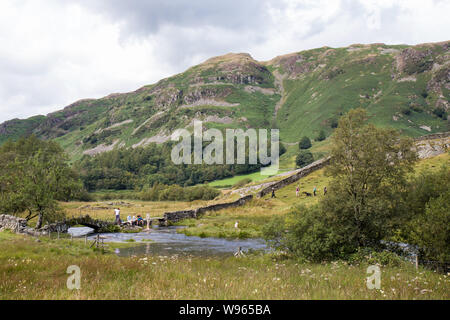 Pont Slater dans le district du lac près de Little Langdale, Cumbria Banque D'Images