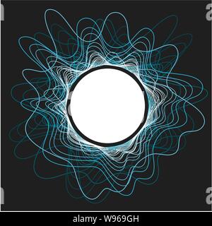 La musique vecteur de fond d'impulsion à onde sonore audio en cercle. Résumé de l'égaliseur en fréquence vocale circulaire with copy space Illustration de Vecteur