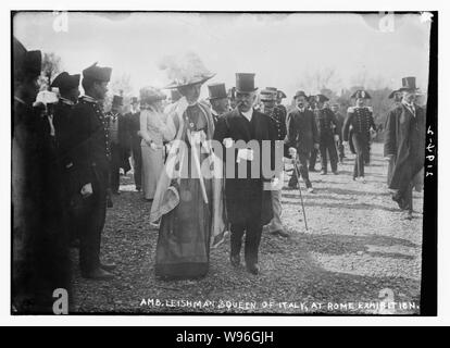 L'Amb. Leishman et Reine d'Italie à Rome Exposition Banque D'Images