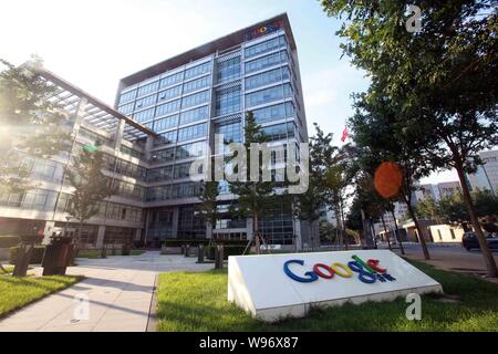 --File--Vue sur le siège de Google en Chine Beijing, Chine, 21 août 2011. Google va collaborer avec ordinateur Asus basée à Taiwan de laun Banque D'Images