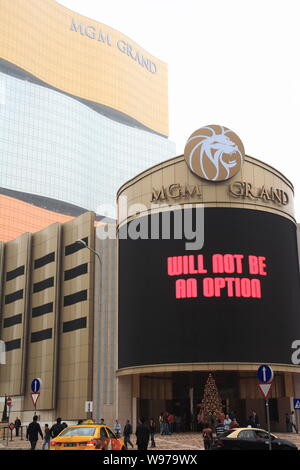 --FILE--Vue du MGM Grand Macao Macao, Chine, 23 décembre 2007. Les Chinois nous bras casino company MGM Resorts International a signé une transaction foncière Banque D'Images