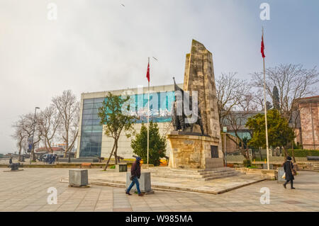 Mémorial à Istanbul Barbarossa Hayreddin Pasha à Besiktas Banque D'Images