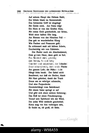 Deutsche Dichter des Mittelalters Lateinischen 288. Banque D'Images